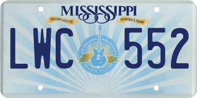MS license plate LWC552