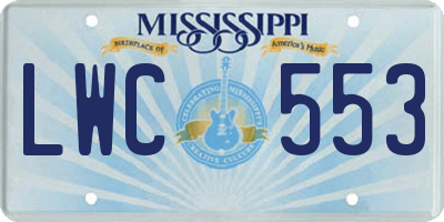 MS license plate LWC553