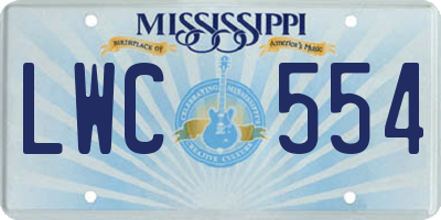 MS license plate LWC554