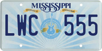 MS license plate LWC555
