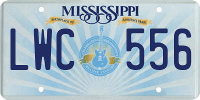 MS license plate LWC556