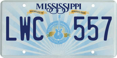 MS license plate LWC557