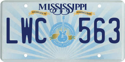 MS license plate LWC563