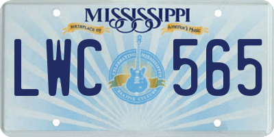 MS license plate LWC565
