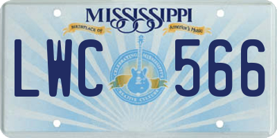 MS license plate LWC566
