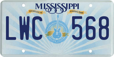 MS license plate LWC568