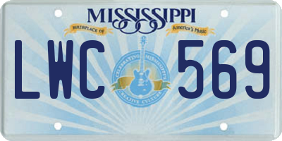 MS license plate LWC569