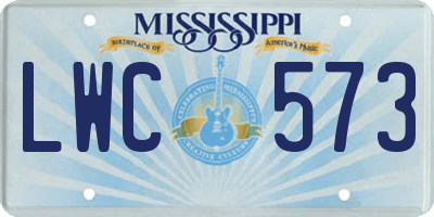 MS license plate LWC573