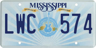 MS license plate LWC574