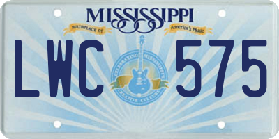 MS license plate LWC575