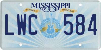 MS license plate LWC584