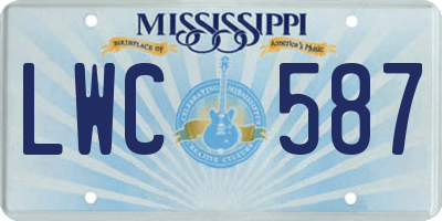 MS license plate LWC587