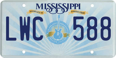 MS license plate LWC588