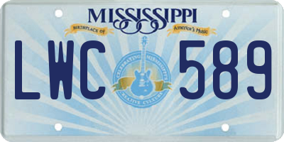 MS license plate LWC589