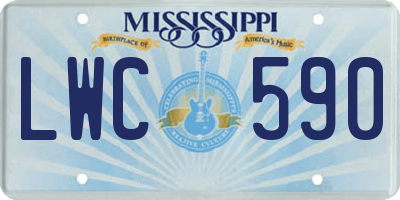 MS license plate LWC590