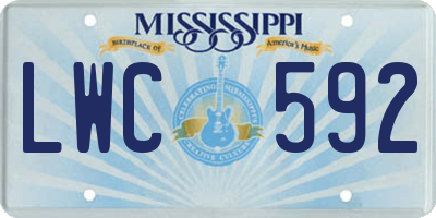 MS license plate LWC592