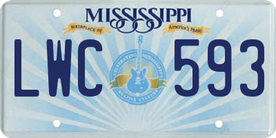 MS license plate LWC593