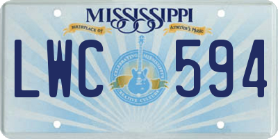 MS license plate LWC594
