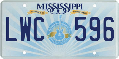 MS license plate LWC596