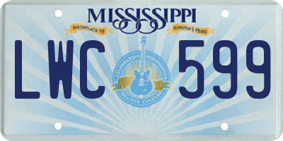 MS license plate LWC599