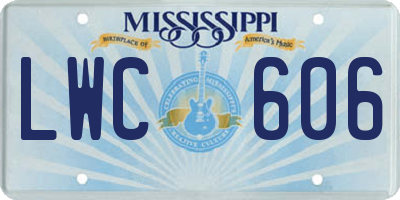 MS license plate LWC606