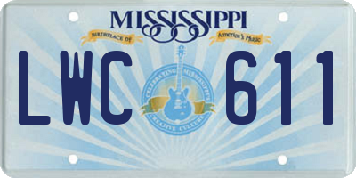 MS license plate LWC611