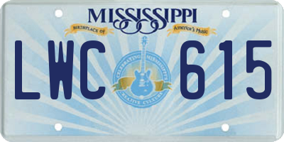 MS license plate LWC615