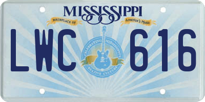 MS license plate LWC616