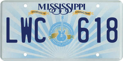 MS license plate LWC618