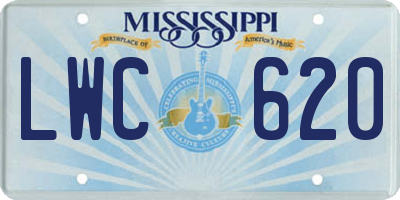 MS license plate LWC620
