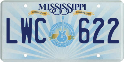 MS license plate LWC622