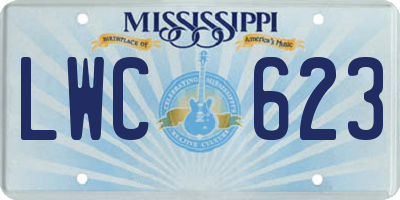 MS license plate LWC623