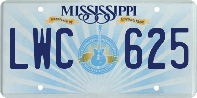MS license plate LWC625