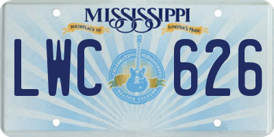 MS license plate LWC626