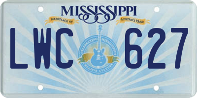 MS license plate LWC627