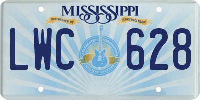 MS license plate LWC628