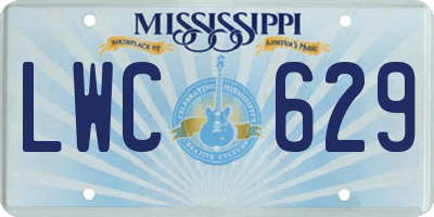 MS license plate LWC629