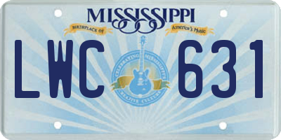 MS license plate LWC631