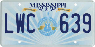MS license plate LWC639
