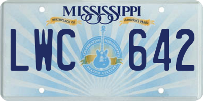 MS license plate LWC642