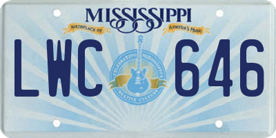 MS license plate LWC646