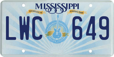 MS license plate LWC649