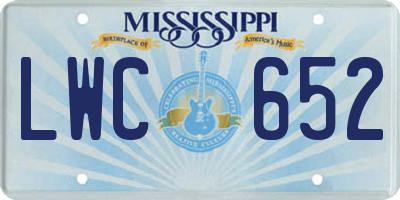 MS license plate LWC652