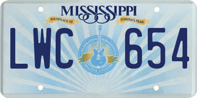 MS license plate LWC654
