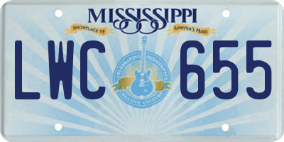 MS license plate LWC655