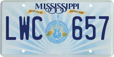 MS license plate LWC657