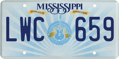 MS license plate LWC659