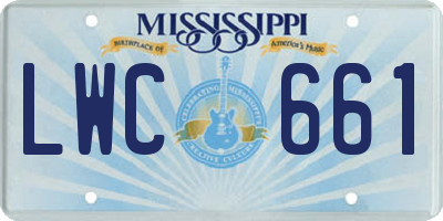 MS license plate LWC661