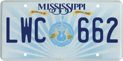 MS license plate LWC662