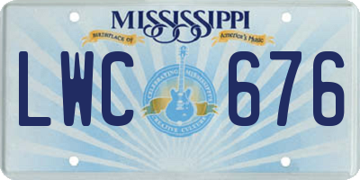 MS license plate LWC676